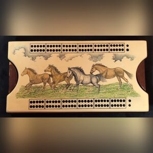 Horse-Themed Cribbage Board